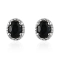 Premium Monte Belo Indicolite Halo Stud Earrings in Platinum Over Sterling Silver 0.30 ctw - Sticky add to cart bar