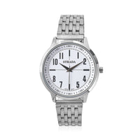 Strada Japanese Movement White Dial Watch in Stainless Steel (40mm) (7.50-8.25Inches)
