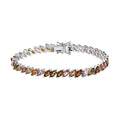 Multi-Tourmaline Tennis Bracelet in Platinum Over Sterling Silver (6.50 In) 8.80 Grams 9.15 ctw - Sticky add to cart bar