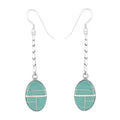 SANTA FE Style Turquoise Dangle Earrings in Sterling Silver 1.90 ctw - Sticky add to cart bar