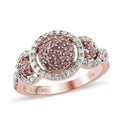 LUXORO 10K Rose Gold Natural Pink and I2 I3 White Diamond Ring 3.80 Grams 0.50 ctw - Sticky add to cart bar