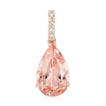 Certified and Appraised Luxoro 14K Rose Gold AAA Marropino Morganite and G-H I1 Diamond Drop Pendant without Chain 3.05 ctw - Sticky add to cart bar