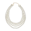 Simulated White Pearl 4-12mm Necklace 21-23 Inches in Goldtone - Sticky add to cart bar