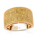 Natural Yellow Diamond Royal Cluster Ring in Vermeil Yellow Gold Over Sterling Silver - Sticky add to cart bar