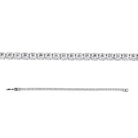 Simulated Diamond Tennis Bracelet in Silvertone (7.00 In) 27.70 ctw