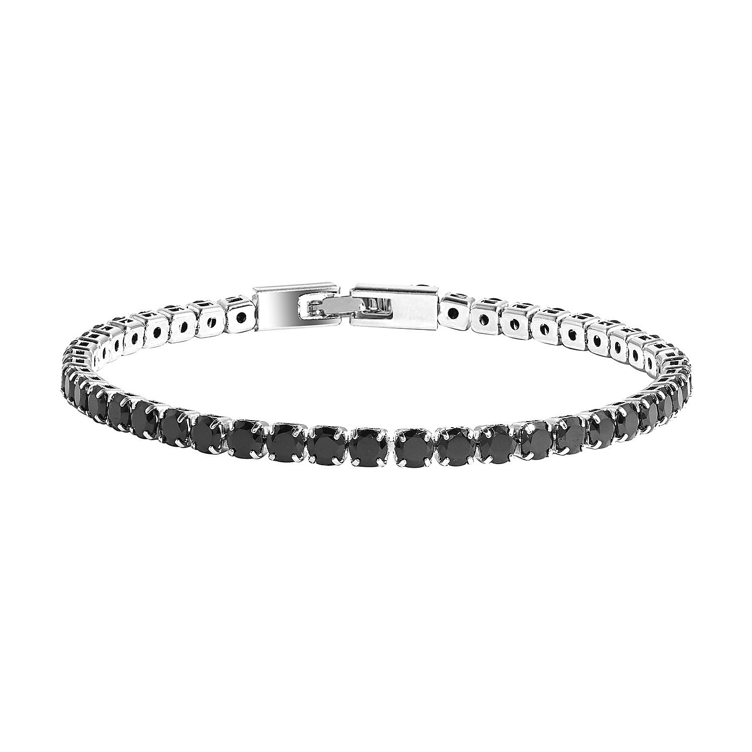 Simulated Purple Diamond Tennis Bracelet in Silvertone (7.00 In) 27.70 ctw