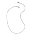 Simulated Diamond Tennis Necklace 18 Inches in Silvertone 47.30 ctw - Sticky add to cart bar