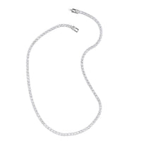 Simulated Diamond Tennis Necklace 18 Inches in Silvertone 47.30 ctw