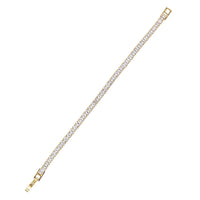 Simulated Diamond Tennis Bracelet in Goldtone (7.25 In) 27.70 ctw