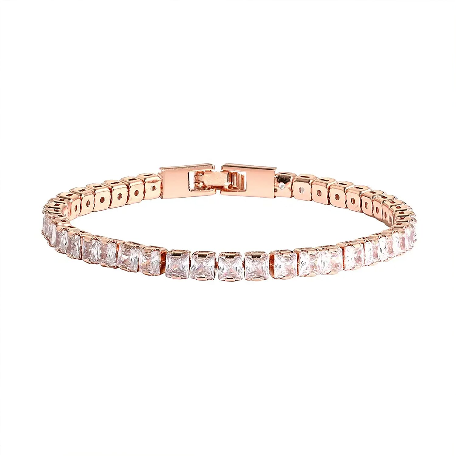 Simulated Diamond Tennis Bracelet in Rosetone (7.00 In) 27.70 ctw