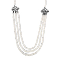 Kuisa Rainbow Moonstone Multi Strand Necklace 18 inches in Platinum Over Sterling Silver 175.00 ctw