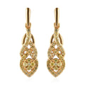 Natural Yellow Diamond I3 Dangle Earrings in Vermeil Yellow Gold Over Sterling Silver 0.50 ctw - Sticky add to cart bar