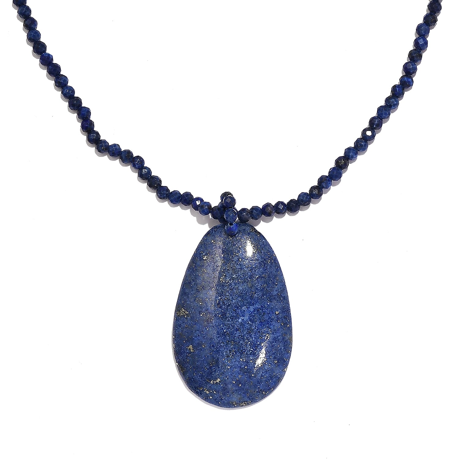 Brazilian Smoky Quartz Pendant with Beaded Necklace (20 Inches) in Rhodium Over Sterling Silver 98.60 ctw