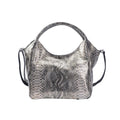 Gold and Black Snake Print Genuine Leather Hobo Bag (16.93x6.5x11.42") with Shoulder Strap - Sticky add to cart bar
