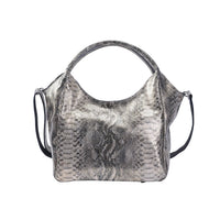 Gold and Black Snake Print Genuine Leather Hobo Bag (16.93x6.5x11.42") with Shoulder Strap