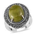 Connemara Marble Solitaire Ring in Black Oxidized Sterling Silver 7.50 Grams 7.35 ctw - Sticky add to cart bar