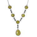 Connemara Marble Ireland 3 Leaf Clover Necklace 18 Inches in Platinum Over Sterling Silver 21.65 ctw - Sticky add to cart bar