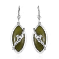 Connemara Marble 19.75 ctw Earrings, Claddagh Earrings, Dangle Earrings, Sterling Silver Earrings, Lever Back Earrings - Sticky add to cart bar