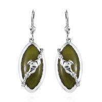 Connemara Marble 19.75 ctw Earrings, Claddagh Earrings, Dangle Earrings, Sterling Silver Earrings, Lever Back Earrings