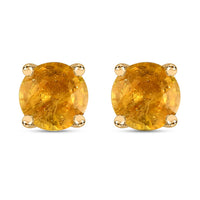 Madagascar Yellow Sapphire Stud Earrings in Vermeil Yellow Gold Over Sterling Silver 1.30 ctw