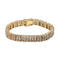 Natural Champagne Diamond Bracelet in Vermeil YG Over Sterling Silver (7.50 In) 13.00 ctw