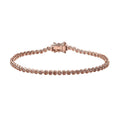Uncut Natural Pink Diamond Tennis Bracelet in Vermeil Rose Gold Over Sterling Silver (8.00 In) 9.40 Grams 0.75 ctw - Sticky add to cart bar