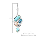 Artisan Crafted Larimar Multi Gemstone Earrings in Sterling Silver, Fancy Dangle Earrings, Larimar Earrings 5.75 ctw - Sticky add to cart bar