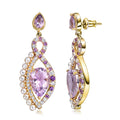 Rose De France Amethyst and Multi Gemstone 7.35 ctw Earrings in 18K Vermeil Yellow Gold Over Sterling Silver - Sticky add to cart bar