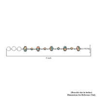 SANTA FE Style Kingman Turquoise Bracelet in Sterling Silver (7-8.0In) 9.50 Grams 4.00 ctw