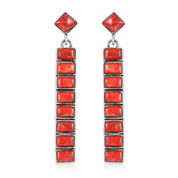 SANTA FE Style Coral Drop Earrings in Sterling Silver