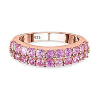 Madagascar Pink Sapphire 1.79 ctw Ring in Vermeil RG Over Sterling Silver (Size 11.5)