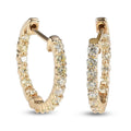 Luxoro 10K Yellow Gold I2-I3 Natural Yellow Diamond Inside Out Hoop Earrings 1.00 ctw - Sticky add to cart bar