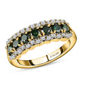 Blue Diamond and Diamond Ring in Rhodium and Platinum Over Sterling Silver (Size 10.0) 1.00 ctw - Sticky add to cart bar