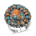 SANTA FE Style Spiny Turquoise Ring in Sterling Silver (Size 6.0) 1.00 ctw - Sticky add to cart bar