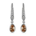 Imperial Garnet and White Zircon 1.45 ctw Earrings in Platinum Over Sterling Silver - Sticky add to cart bar