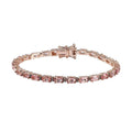 Blush Tourmaline, Natural Champagne Diamond Tennis Bracelet in Vermeil RG Over Sterling Silver (7.25 In) 6.50 ctw - Sticky add to cart bar