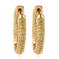 Natural Yellow Diamond I3 Hoop Earrings in Vermeil Yellow Gold Over Sterling Silver 1.00 ctw - Sticky add to cart bar