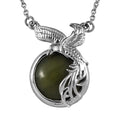 Connemara Marble Flying Eagle Necklace 18 Inches in Platinum Over Sterling Silver 7.15 ctw - Sticky add to cart bar