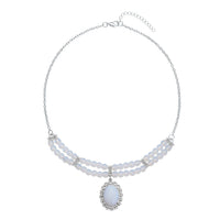 Lapis Lazuli Beaded Necklace (18-20 Inches) in Silvertone 95.00 ctw
