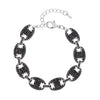 Black Austrian Crystal in Silvertone