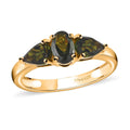 Premium Chrome Tourmaline 3 Stone Ring in Vermeil Yellow Gold Over Sterling Silver (Size 10.0) 1.15 ctw - Sticky add to cart bar