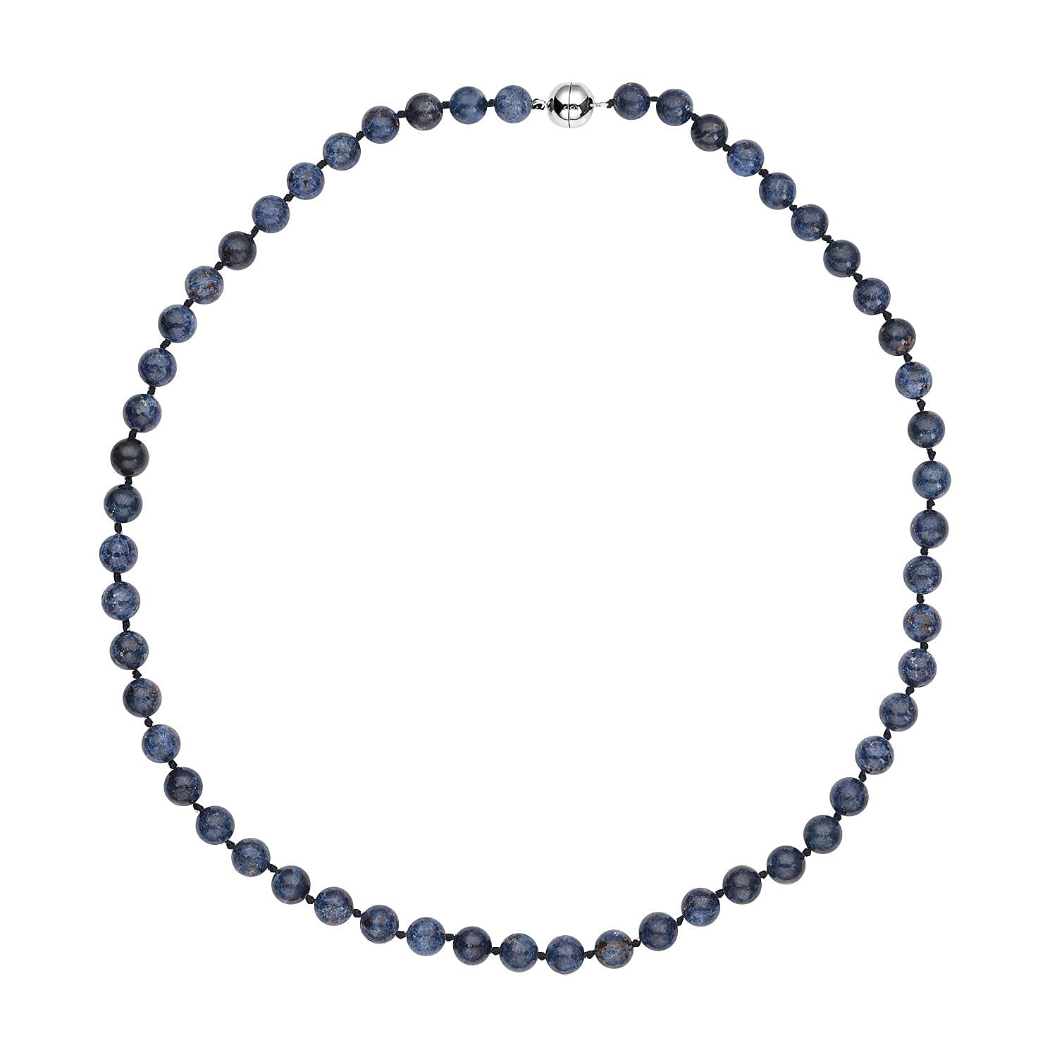 Natural Blue Spinel Beaded Necklace 20 Inches in Rhodium Over Sterling Silver 255.00 ctw