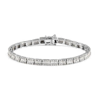 Diamond Tennis Bracelet in Platinum Over Sterling Silver (7.25 In) 12.25 Grams 3.00 ctw