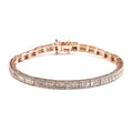 Natural Champagne Diamond Tennis Bracelet in Rhodium and Vermeil Rose Gold Over Sterling Silver (7.25 In) 3.00 ctw - Sticky add to cart bar