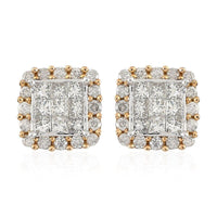NY Closeout 10K Yellow Gold G-H I1-I2 Diamond Stud Earrings 2.00 ctw