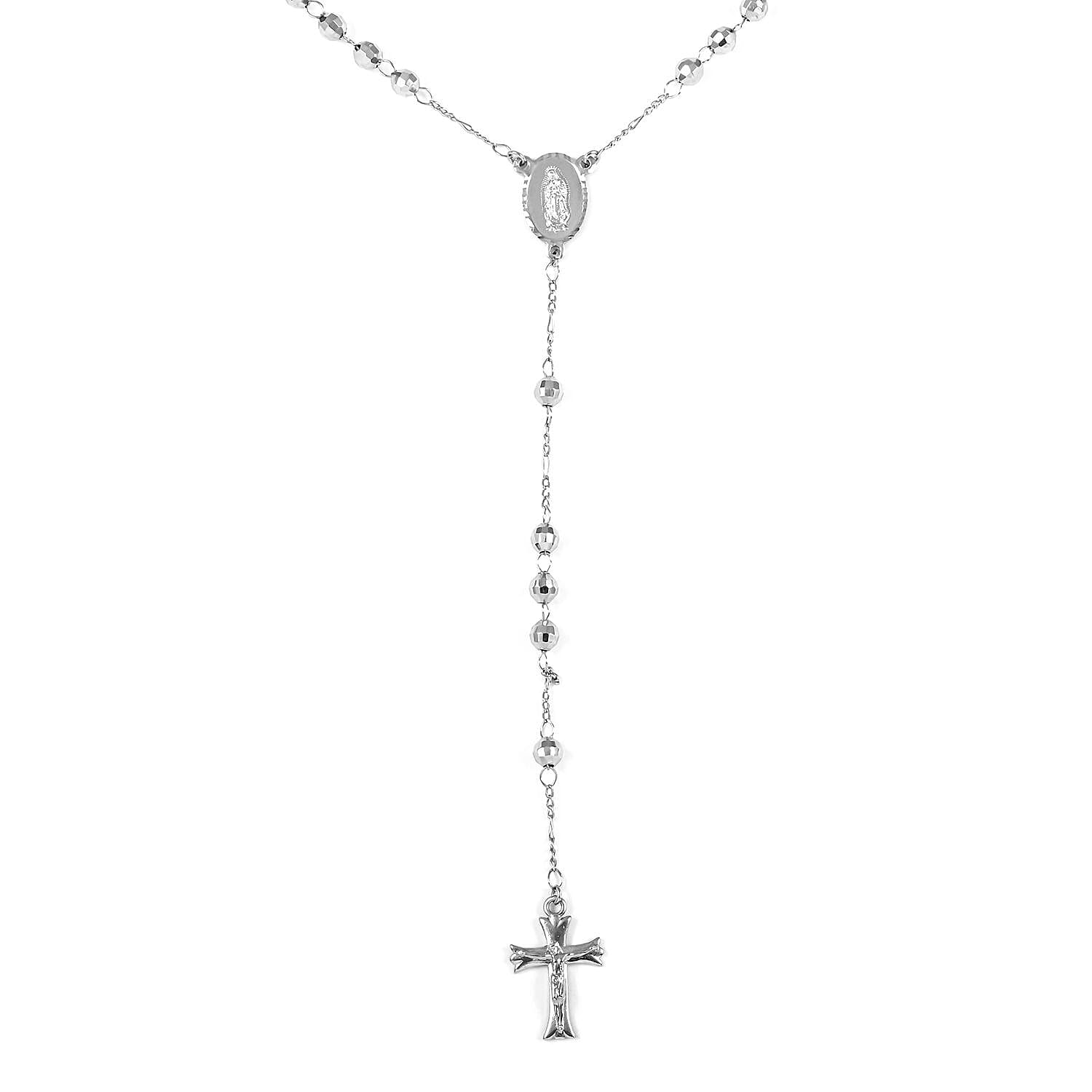 Cross Lariat Necklace (26 Inches) in Silvertone