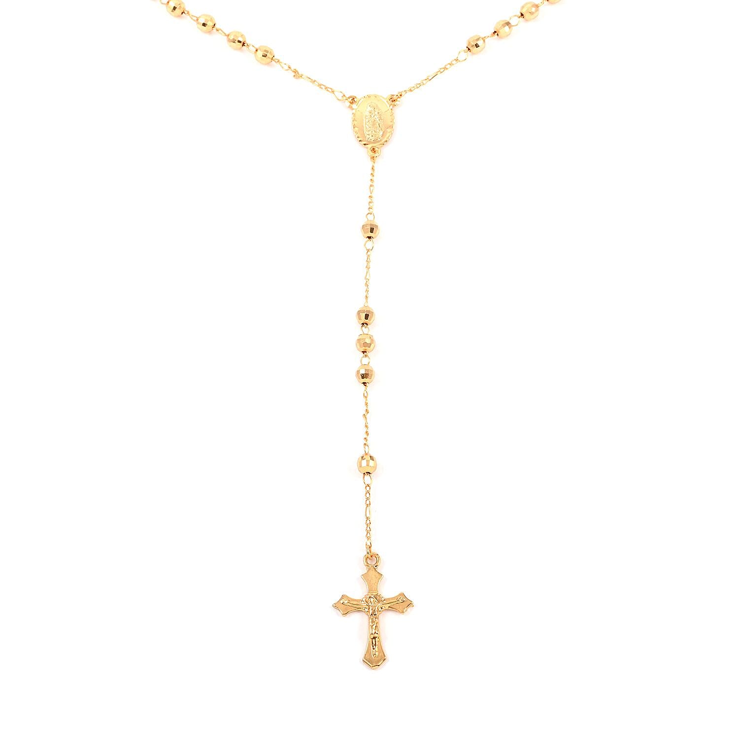 Cross Lariat Necklace 28 Inches in Goldtone