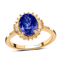 MEGA DAY DEAL Tanzanite, Natural Yellow Diamond Ring in Vermeil YG Over Sterling Silver (Size 9.0) 1.75 ctw