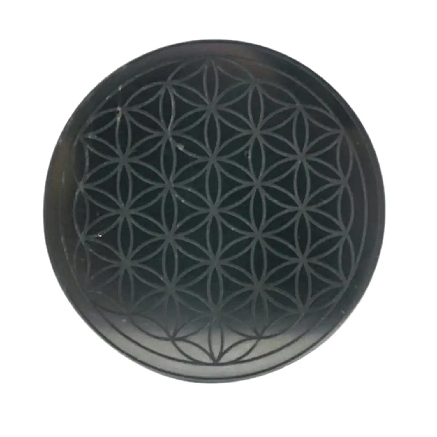DEAL OF THE NIGHT Shungite Round OM Tile 100 MM 925ctw