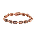 Natural Champagne Diamond 3.00 ctw Bracelet In Vermeil Rose Gold Plated Sterling Silver, Diamond Jewelry Gifts For Women (7.25 In) - Sticky add to cart bar